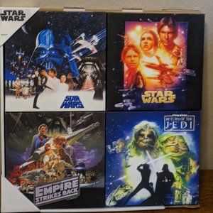 Star Wars Movie Poster Wall Art Canvas A New Hope Artissimo Luke Leia Han 18x14